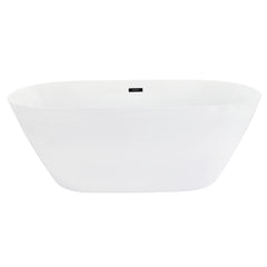 Altair Tazlar 63" x 28" Flatbottom Freestanding Acrylic Soaking Bathtub in Glossy White with Drain and Overflow