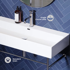 Swiss Madison Claire 40" Console Sink White Basin w/ Legs - SM-CS7