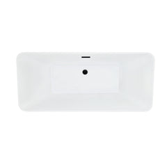 Altair Carani 65" x 28" Flatbottom Freestanding Acrylic Soaking Bathtub in Glossy White with Drain and Overflow
