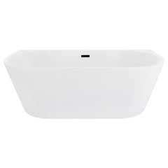 Altair Satchi 67" x 32" Flatbottom Freestanding Acrylic Soaking Bathtub in Glossy White with Drain and Overflow