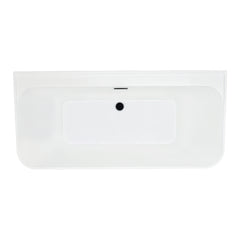 Altair Groda 63" x 30" Flatbottom Freestanding Acrylic Soaking Bathtub in Glossy White with Drain and Overflow
