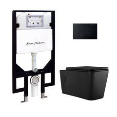 Swiss Madison Concorde Wall-Hung Toilet Bundle 0.8/1.6 GPF Dual Flush with White Flush Plate - SM-WT0201