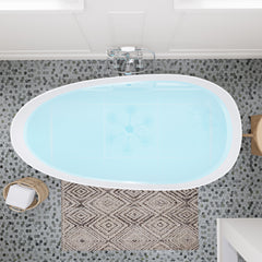 Altair Giotto 59" x 31" Solid Surface Soaking Bathtub in Matte White with Matte White Drain and Integrated Overflow