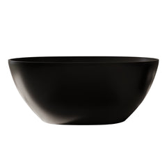 Altair Euston 55" x 30" Solid Surface Soaking Bathtub in Matte Black with Matte Black Drain and Integrated Overflow