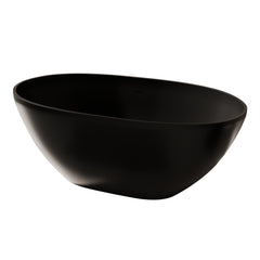 Altair Euston 55" x 30" Solid Surface Soaking Bathtub in Matte Black with Matte Black Drain and Integrated Overflow