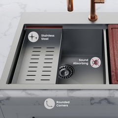 Swiss Madison Ravi Dual Basin 33 x 22 Topmount Kitchen Workstation Sink - SM-KT778 - The Home Selection