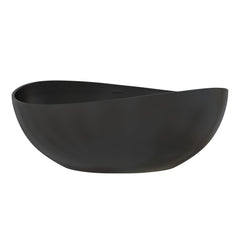 Altair Vespa 63" x 39" Solid Surface Soaking Bathtub in Matte Black with Matte Black Drain and Integrated Overflow