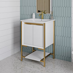 Swiss Madison Marseille 24 Bathroom Vanity in White - SM-BV217WBG - The Home Selection