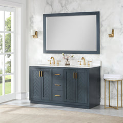 Altair Maribella 58" Rectangular Bathroom Wood Framed Wall Mirror