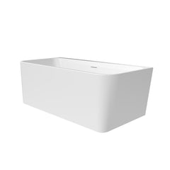 Altair Lilac 67" x 32" Flatbottom Freestanding Acrylic Soaking Bathtub in Glossy White with Drain and Integrated Overflow