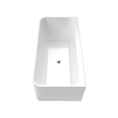 Altair Lilac 67" x 32" Flatbottom Freestanding Acrylic Soaking Bathtub in Glossy White with Drain and Integrated Overflow