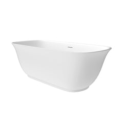 Altair Sarnia 67" x 32" Flatbottom Freestanding Acrylic Soaking Bathtub in Glossy White with Drain and Integrated Overflow