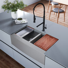 Swiss Madison Rivage 36 x 22 Dual Basin Apron Kitchen Workstation Sink - SM-KS787 - The Home Selection
