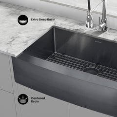 Swiss Madison Rivage 33" x 21" Stainless Steel, Single Basin, Farmhouse Kitchen Sink with Apron - SM-KS758 - The Home Selection