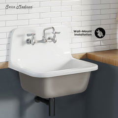 Swiss Madison Loire 22" Cast Iron Rectangle Wall-Mounted Sink - SM-WS7101