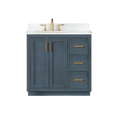 Altair Gazsi 36" Single Bathroom Vanity Set in Charcoal Blue without Mirror
