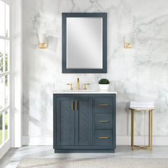 Altair Gazsi 36" Single Bathroom Vanity Set in Charcoal Blue