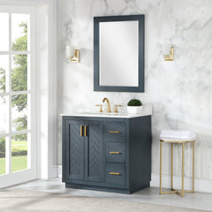 Altair Gazsi 36" Single Bathroom Vanity Set in Charcoal Blue