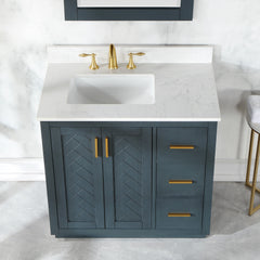 Altair Gazsi 36" Single Bathroom Vanity Set in Charcoal Blue