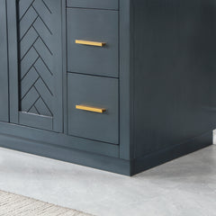 Altair Gazsi 48" Single Bathroom Vanity Set in Charcoal Blue with Grain White Engineered Stone Countertop