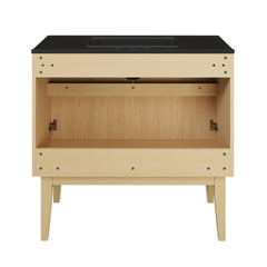 Swiss Madison Bosse 36" Freestanding Bathroom Vanity with Black 3-Hole Widespread Sink Top - SM-BV8802