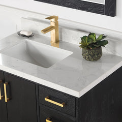 Altair Wildy 36" Single Bathroom Vanity Set with Grain White Engineered Stone Countertop with Mirror - 546036