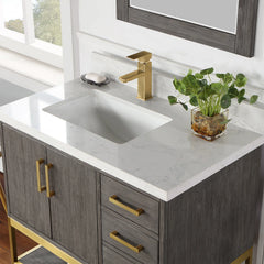 Altair Wildy 36" Single Bathroom Vanity Set with Grain White Engineered Stone Countertop with Mirror - 546036