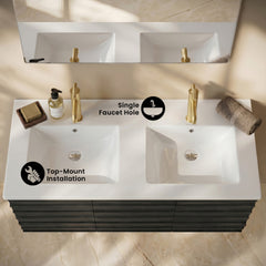 Swiss Madison 48" Double Basin Vanity Sink Top - SM-VT349