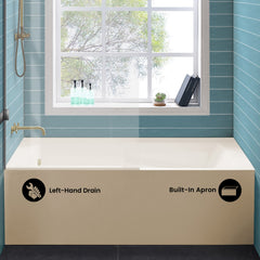 Swiss Madison Voltaire 60" X 32" Left-Hand Drain Alcove Bathtub with Apron in Bisque - SM-AB543BQ - The Home Selection