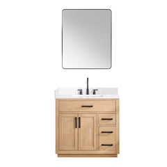 Altair Gavino 36" Single Bathroom Vanity with Grain White Engineered Stone Countertop