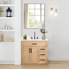 Altair Gavino 36" Single Bathroom Vanity with Grain White Engineered Stone Countertop