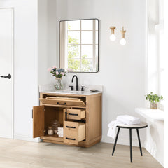 Altair Gavino 36" Single Bathroom Vanity with Grain White Engineered Stone Countertop
