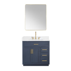 Altair Gavino 36" Single Bathroom Vanity with Grain White Engineered Stone Countertop - Royal Blue