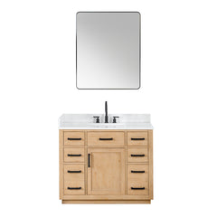 Altair Gavino 42" Single Bathroom Vanity with Grain White Engineered Stone Countertop