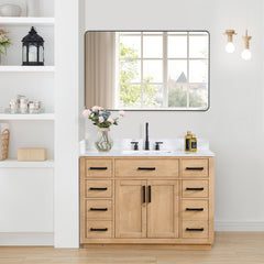 Altair Gavino 48" Single Bathroom Vanity with Grain White Engineered Stone Countertop