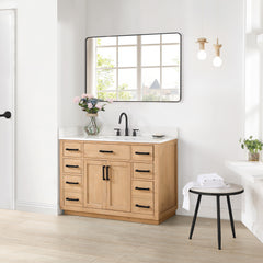 Altair Gavino 48" Single Bathroom Vanity with Grain White Engineered Stone Countertop