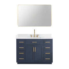 Altair Gavino 48" Single Bathroom Vanity with Grain White Engineered Stone Countertop - Royal Blue