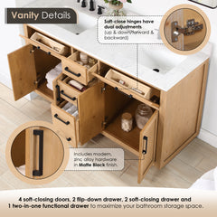 Altair Gavino 60" Double Bathroom Vanity with Grain White Engineered Stone Countertop