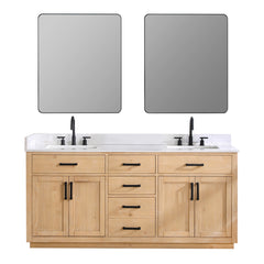 Altair Gavino 72" Double Bathroom Vanity with Grain White Engineered Stone Countertop