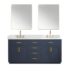 Altair Gavino 72" Double Bathroom Vanity with Grain White Engineered Stone Countertop - Royal Blue