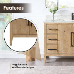 Altair Laurel 48" Single Bathroom Vanity in Weathered Fir with Calacatta White Quartz Countertop