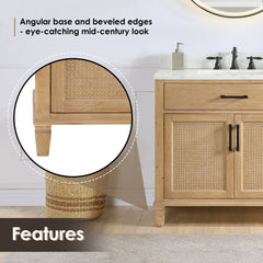 Altair Solana 36" Single Bathroom Cabinet Vanity Base in Weathered Fir without Top and Sink, no Mirror