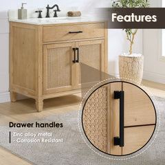 Altair Solana 36" Single Bathroom Cabinet Vanity Base in Weathered Fir without Top and Sink, no Mirror