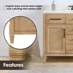 Altair Solana 48" Single Bathroom Cabinet Vanity Base in Weathered Fir without Top and Sink, no Mirror
