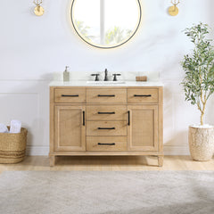 Altair Solana 48" Single Bathroom Cabinet Vanity Base in Weathered Fir without Top and Sink, no Mirror