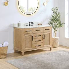 Altair Solana 48" Single Bathroom Cabinet Vanity Base in Weathered Fir without Top and Sink, no Mirror