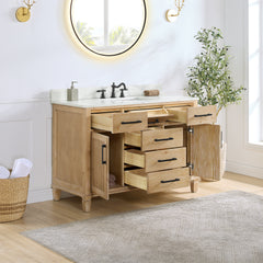 Altair Solana 48" Single Bathroom Cabinet Vanity Base in Weathered Fir without Top and Sink, no Mirror