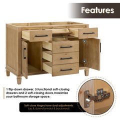 Altair Solana 48" Single Bathroom Vanity in Weathered Fir with Calacatta White Quartz Countertop