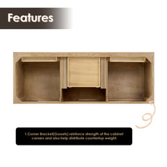Altair Solana 60" Double Bathroom Vanity in Weathered Fir with Calacatta White Quartz Countertop