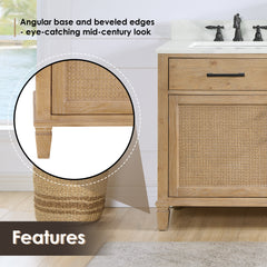 Altair Solana 72" Double Bathroom Cabinet Vanity Base in Weathered Fir without Top and Sink, no Mirror
